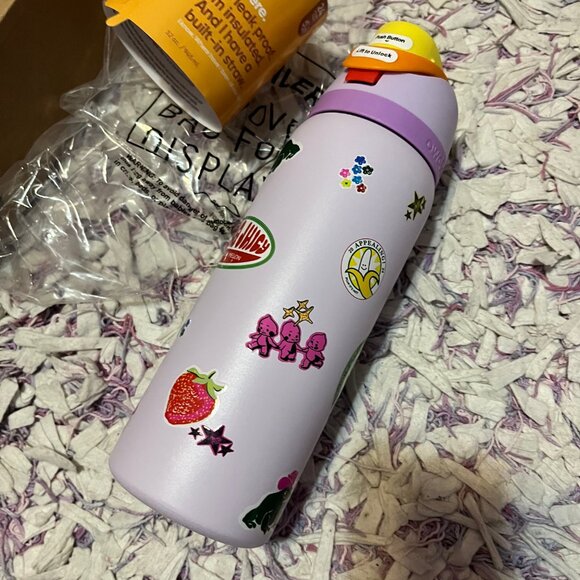 OWALA 32OZ FreeSip Insulated Stainless Steel Water Bottle PURPLE STICKERS NEW - Picture 6 of 8